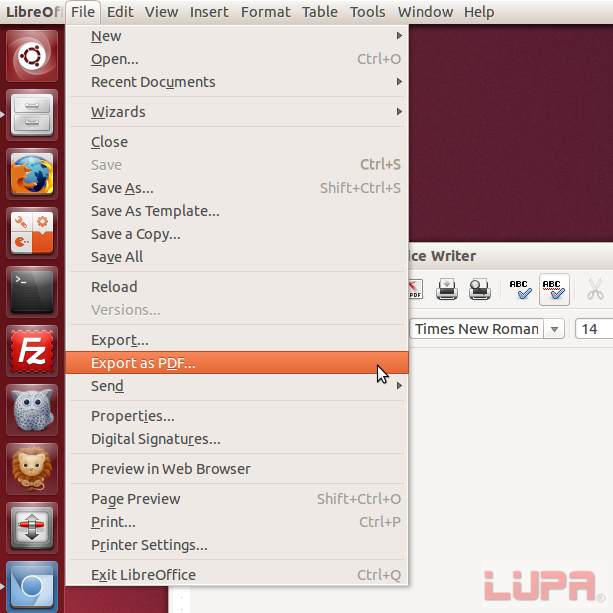 如何使用LibreOffice将docx、doc等word文档转成PDF(图2)