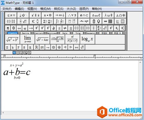 如何在MathType公式的顶部与底部添加符号(图3) MathTypeh编辑公式