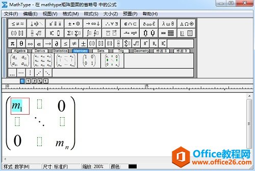 MathType矩阵省略号的两种输入方法(图4) 修改矩阵元素