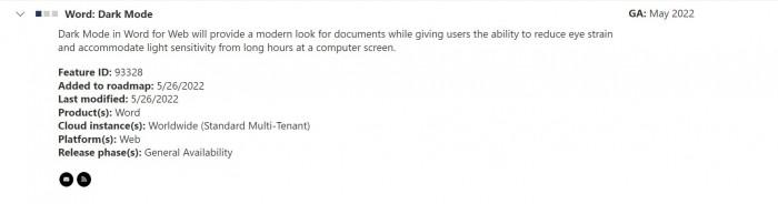 网页版Microsoft Word的黑暗模式即将到来(图1)