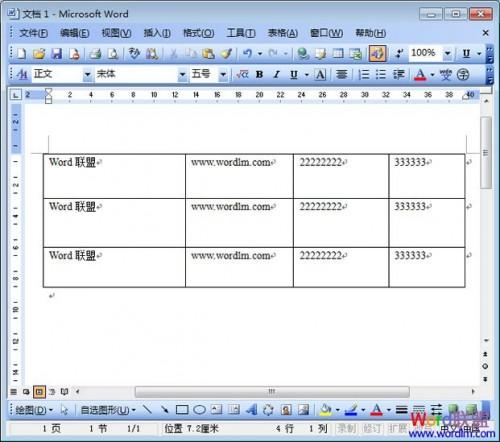 Word2003表格调整行的高度.宽度和间距(图11) Word2003表格调整行的高度.宽度和间距