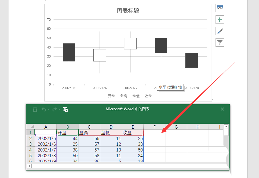 word2019怎么制作股价图? word导入股价图的技巧(图6) word2019怎么制作股价图? word导入股价图的技巧(图6)