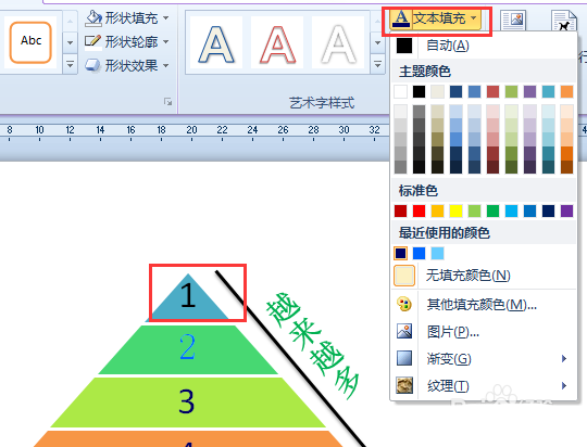 Word怎么设计一款彩色的金字塔形状?(图9) Word怎么设计一款彩色的金字塔形状?(图9)