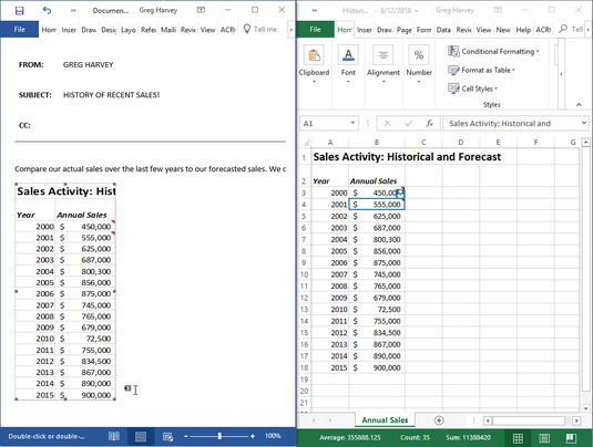 如何使用Word 2019共享Excel 2019数据(图2) 复制Excel数据后的单词备忘