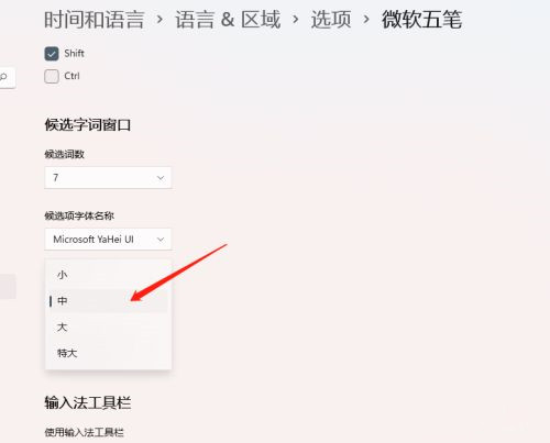 Win11如何设置输入法候选字体大小?输入法候选字体设置教程(图4) Windows11如何设置输入法候选字体大小